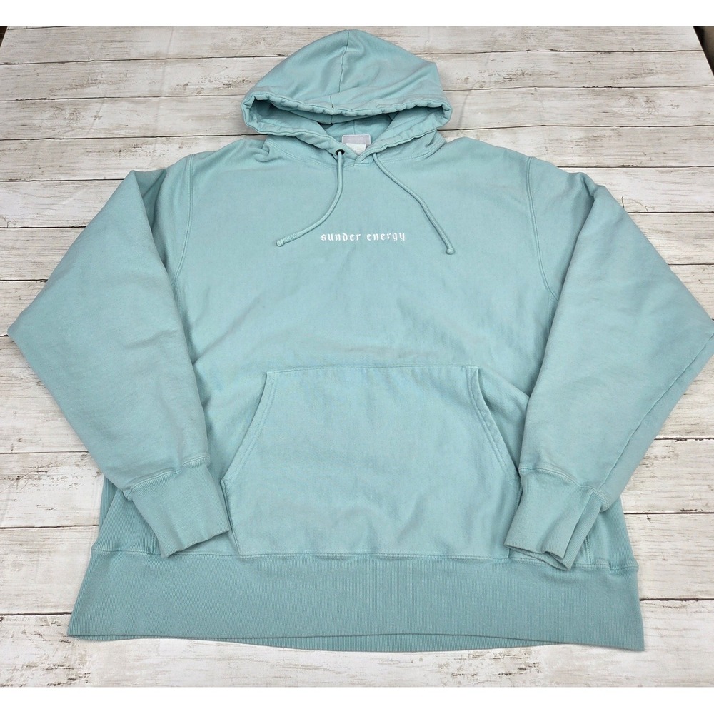Champion Hoodie‎ Mens XL Teal Sunder Energy Reverse Weave GDS101WH Heavyweight
